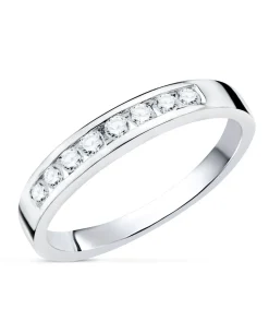Alianza Oro Blanco 18K Diamantes 0.240 Qts.<Alda Joyeros Hot