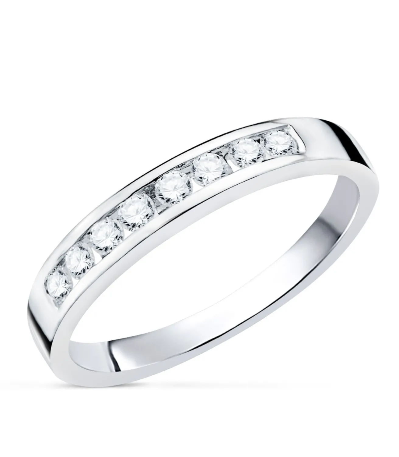 Alianza Oro Blanco 18K Diamantes 0.240 Qts.<Alda Joyeros Hot