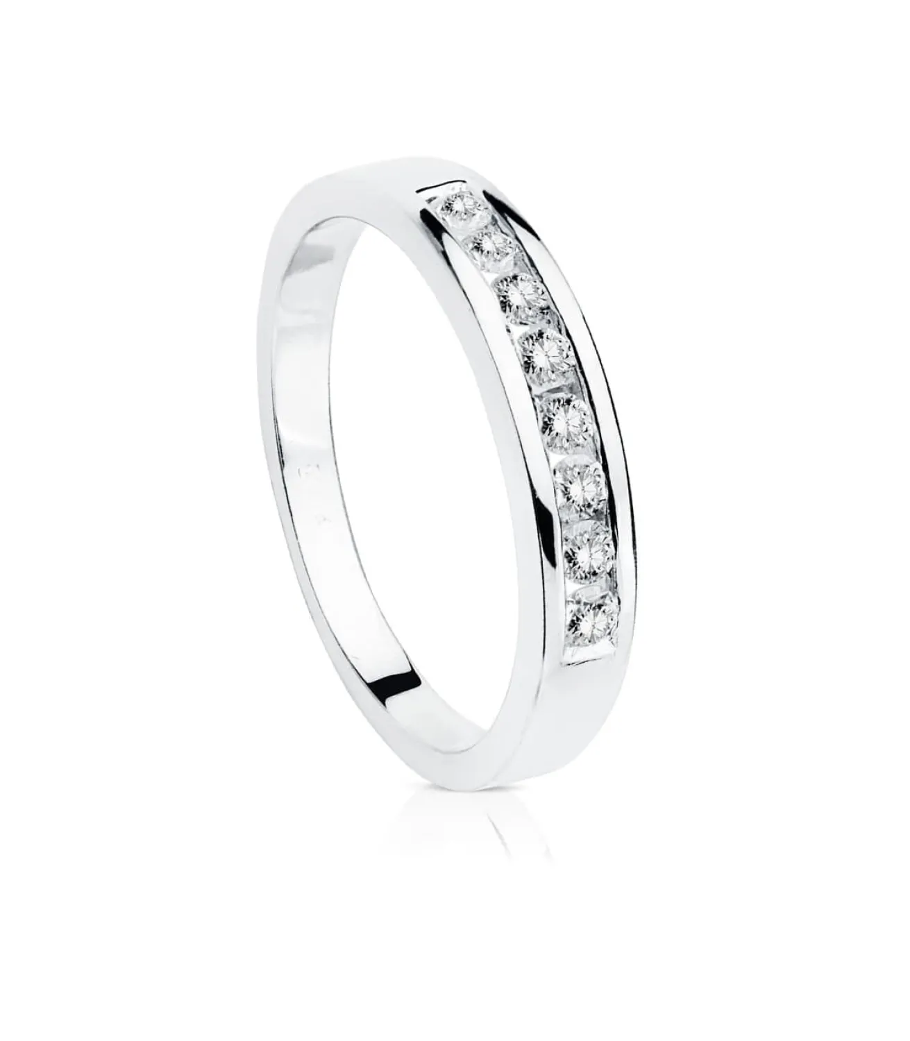 Alianza Oro Blanco 18K Diamantes 0.240 Qts.<Alda Joyeros Hot