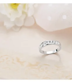 Alianza Oro Blanco 18K Diamantes 0.500 Qts.<Alda Joyeros New