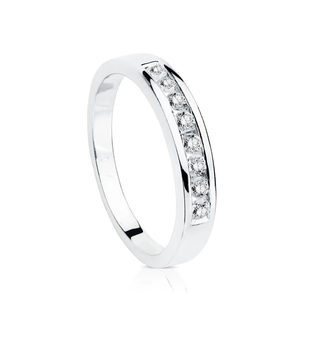 Alianza Oro Blanco 18K Diamantes 0.500 Qts.<Alda Joyeros New