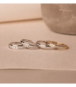 Alianza Oro Blanco 18K Diamantes 0.500 Qts.<Alda Joyeros New