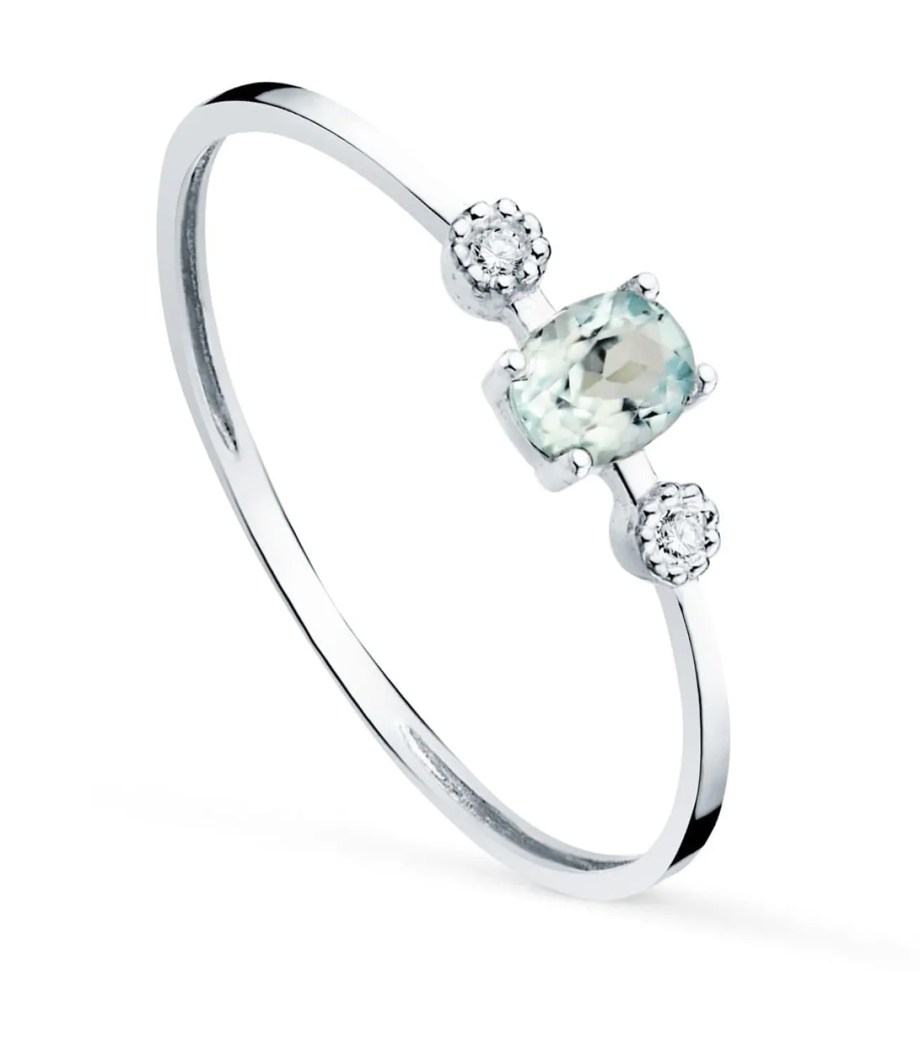 Anillo Bacall Oro Blanco 18K Aguamarina Y Diamantes<Alda Joyeros Outlet
