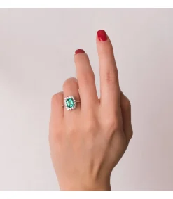 Anillo Carrie Oro 18K Esmeralda Y Diamantes<Alda Joyeros Store