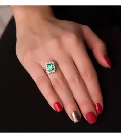 Anillo Carrie Oro 18K Esmeralda Y Diamantes<Alda Joyeros Store