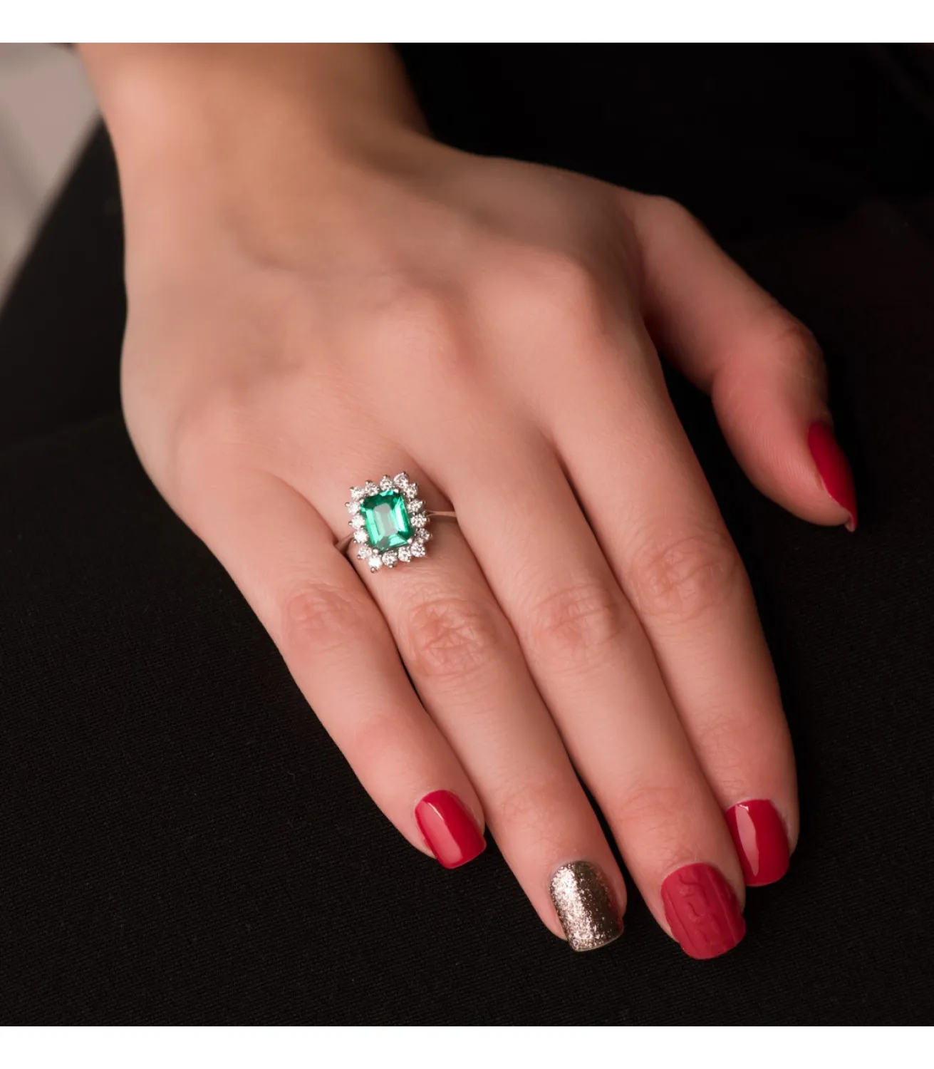 Anillo Carrie Oro 18K Esmeralda Y Diamantes<Alda Joyeros Store