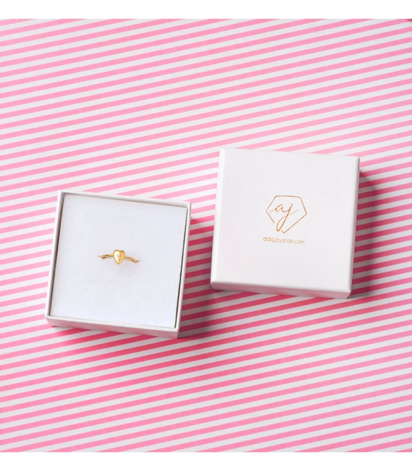 Anillo Corazon Oro 18K Glam Bolitas<Alda Joyeros Discount