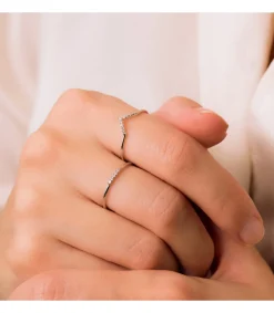Anillo Hepburn Oro Blanco 18K Diamantes 0.025 Qts.<Alda Joyeros Online