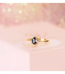 Anillo Jasmin Zafiro Y Diamantes Oro Amarillo 18K<Alda Joyeros Online