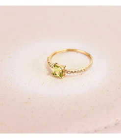 Anillo Loren Oro 18K Diamantes 0.070 Qts. Olivina<Alda Joyeros Discount