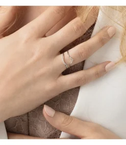 Anillo Monroe Oro Blanco 18K Diamantes 0.025 Qts.<Alda Joyeros Shop