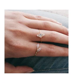 Anillo Mujer Oro Amarillo 18K Rombo Aguamarina<Alda Joyeros Best