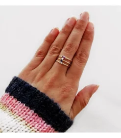Anillo Portman Oro 18K Diamante 0.050 Qts. Zafiro<Alda Joyeros Online