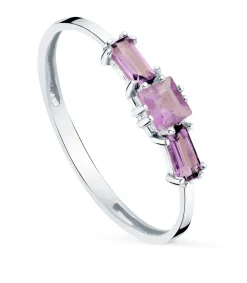 Anillo Queen Amatista Oro Blanco 18K<Alda Joyeros Online