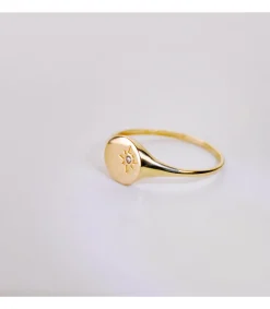 Anillo Sello Mujer Circulo Oro 18K<Alda Joyeros Cheap