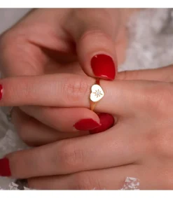 Anillo Sello Mujer Corazon Oro 18K<Alda Joyeros Discount