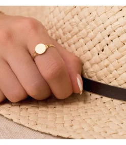 Anillo Sign Sello Mujer Redondo Oro 18K<Alda Joyeros Sale