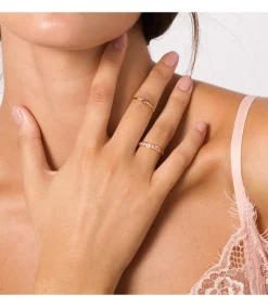Anillo Streep Oro 18K Diamantes 0.030 Qts. Amatista<Alda Joyeros Shop