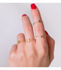 Anillo Streep Oro 18K Diamantes 0.030 Qts. Olivina<Alda Joyeros New
