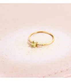 Anillo Streep Oro 18K Diamantes 0.030 Qts. Olivina<Alda Joyeros New
