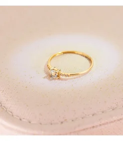 Anillo Streep Oro 18K Diamantes 0.030 Qts. Aguamarina<Alda Joyeros Clearance