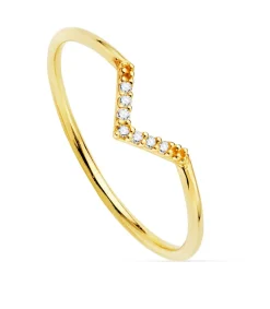 Anillo Streisand Oro Amarillo 18K Diamantes 0.035 Qts.<Alda Joyeros Fashion