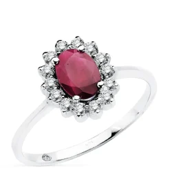 Anillo Sybil Oro Blanco 18K Rubi Y Diamantes<Alda Joyeros New
