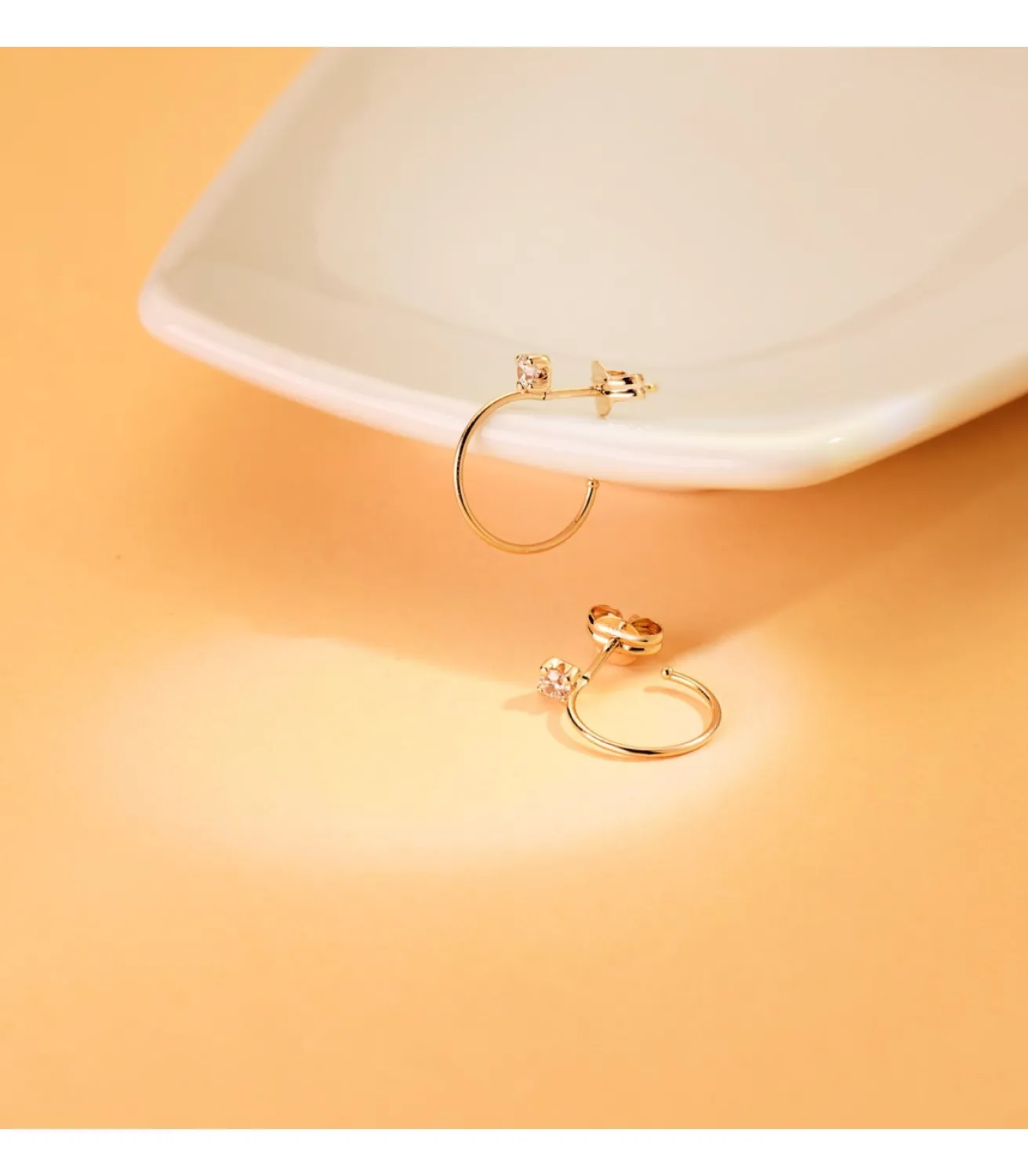 Aros Abiertos Circonitas Oro Amarillo 18K<Alda Joyeros Online