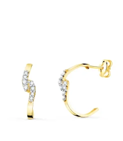 Aros Abiertos Oro Bicolor 18 K 15 Mm<Alda Joyeros Sale