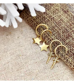 Aros Colgante Estrella Oro Amarillo 18K<Alda Joyeros Best