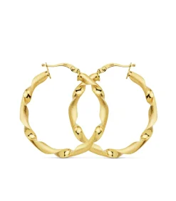 Aros Gallonados Oro Amarillo 18 K 31 Mm<Alda Joyeros Best Sale