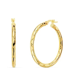 Aros Mujer Seam Oro Amarillo 18K 30 Mm<Alda Joyeros Best