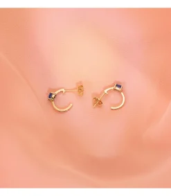 Aros Paradise Glam Aguamarina Oro Amarillo 18K<Alda Joyeros Store