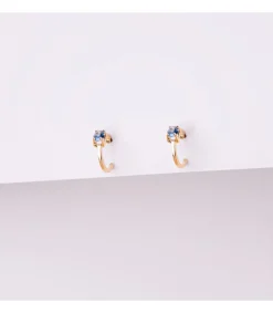 Aros Paradise Glam Aguamarina Oro Amarillo 18K<Alda Joyeros Store