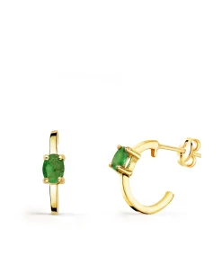 Aros Paradise Glam Esmeralda Oro Amarillo 18K<Alda Joyeros Cheap
