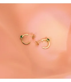 Aros Paradise Glam Esmeralda Oro Amarillo 18K<Alda Joyeros Cheap