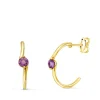 Aros Paradise Oro Amarillo 18K Curve Amatista<Alda Joyeros Sale