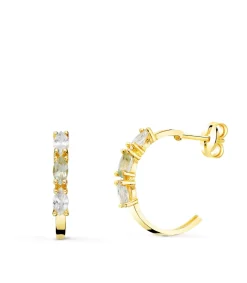 Aros Paradise Oro Amarillo 18K Marquise Aguamarina<Alda Joyeros New