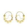 Aros Planos Tallados Oro Amarillo 18 K 24 Mm<Alda Joyeros Fashion