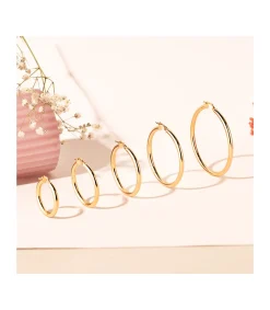 Aros Redondos Huecos Oro Amarillo 18 K 30X3 Mm<Alda Joyeros Shop