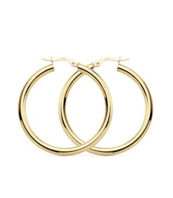 Aros Redondos Huecos Oro Amarillo 18 K 35 Mm<Alda Joyeros Cheap