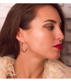Aros Redondos Oro Amarillo 18 K 41 Mm<Alda Joyeros Cheap