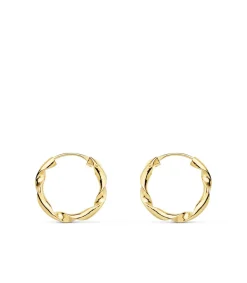 Aros Trenzados Lisos Oro Amarillo 18 K 14 Mm<Alda Joyeros Cheap