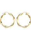 Aros Trenzados Lisos Oro Amarillo 18 K 25 Mm<Alda Joyeros Outlet