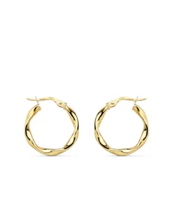 Aros Trenzados Oro Amarillo 18 K 20 Mm<Alda Joyeros Outlet