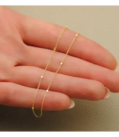 Cadena Choker Forzada Cubos 1 Mm 18K 38Cm<Alda Joyeros Hot