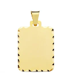 Chapa Colgante Rectangular Tallado Oro 18K 28 Mm<Alda Joyeros Clearance