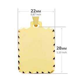 Chapa Colgante Rectangular Tallado Oro 18K 28 Mm<Alda Joyeros Clearance
