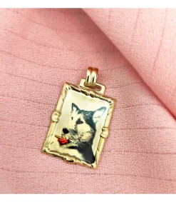 Chapa Rectangular Colgante Oro 18K 26 Mm<Alda Joyeros Cheap