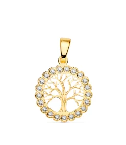 Colgante Arbol De La Vida Circonitas Oro Amarillo 18K<Alda Joyeros Clearance
